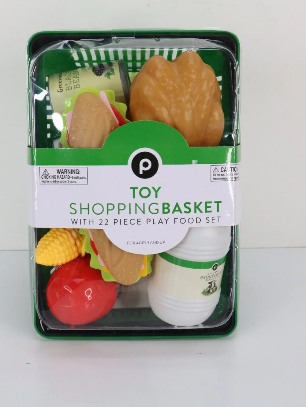 Publix Toy Shopping Basket * NEW Sealed * 22 Piece Play Food Set * 89335 *